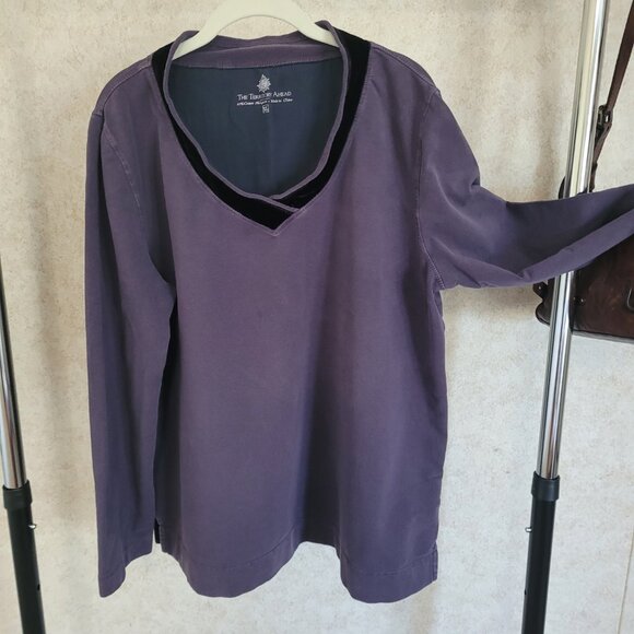 Purple Velvet Collared Shirt Territory Ahead Womens Size XL - Picture 4 of 13